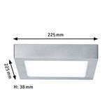 Quadratisches LED-Panel aus silbernem Aluminium, 225x225 mm, flaches Design für moderne Beleuchtung