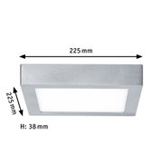 Quadratisches LED-Panel aus silbernem Aluminium, 225x225 mm, flaches Design für moderne Beleuchtung