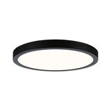 Runde LED-Deckenleuchte mit schwarzem Metallrahmen und weißem Diffusor für modernes Raumlicht