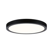 Runde LED-Deckenleuchte mit schwarzem Metallrahmen und weißem Diffusor für modernes Raumlicht