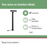 Lampe extérieure LED noire moderne avec câble intégré pour éclairage de jardin