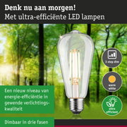 Transparante LED-lamp met warm wit licht en 3-staps dimfunctie voor energiezuinige verlichting