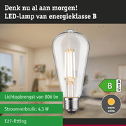 Transparante LED-lamp met warm wit licht en 3-staps dimfunctie voor energiezuinige verlichting