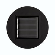 Round black LED recessed light housing with square glass window for modern lighting solutions