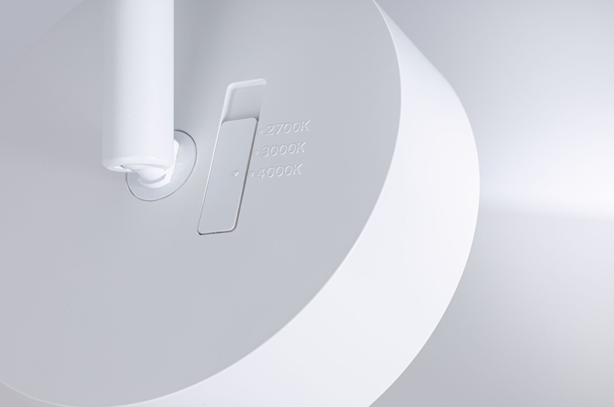 White LED ceiling spotlight with adjustable color temperature 2700K, 3000K, 4000K for living spaces