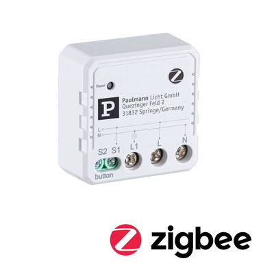 Hvid Zigbee-enhed fra Paulmann Licht GmbH med terminaler til smart lysstyring