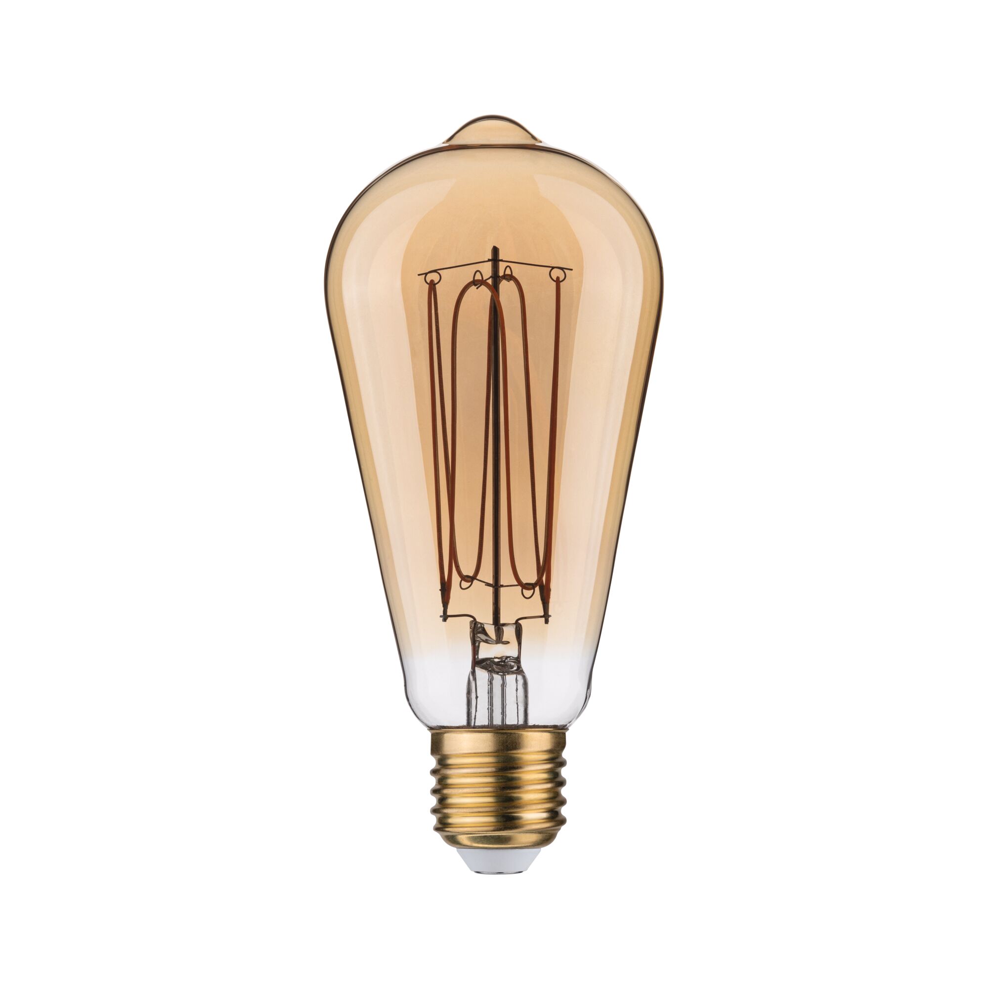 Vintage LED-lamp met amberkleurig glas en E27-fitting voor sfeervolle decoratieve verlichting