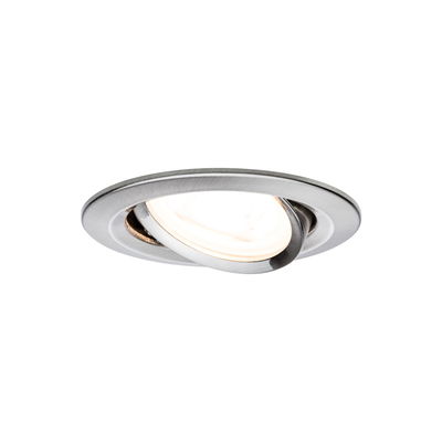 Spot encastré rond en acier inoxydable brossé avec lampe LED orientable pour éclairage flexible