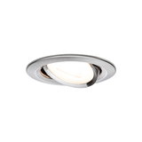Spot encastré rond en acier inoxydable brossé avec lampe LED orientable pour éclairage flexible