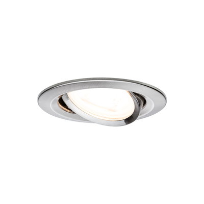 Spot encastré rond en acier inoxydable brossé avec lampe LED orientable pour éclairage flexible