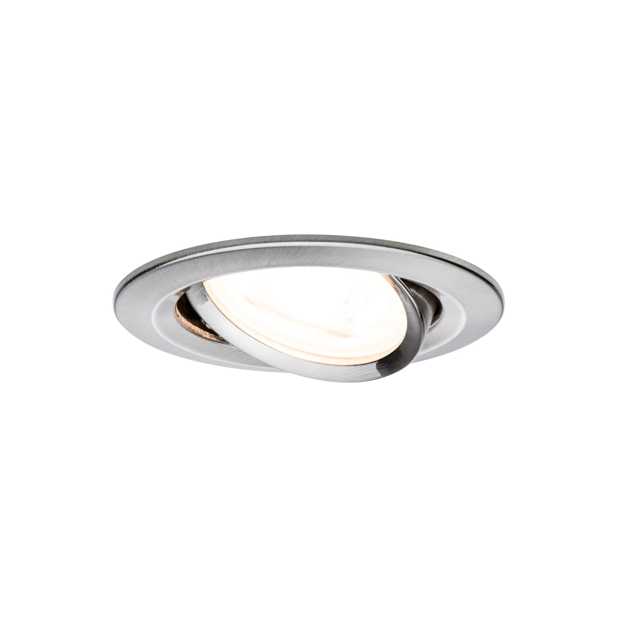 Rund gebürsteter Edelstahl-Einbaustrahler mit schwenkbarem Spot für flexible LED-Beleuchtung