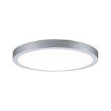 Runde LED-Deckenleuchte aus silbernem Aluminium mit weißem Diffusor für modernes Raumlicht