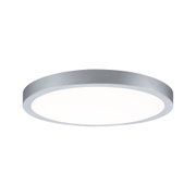 Runde LED-Deckenleuchte aus silbernem Aluminium mit weißem Diffusor für modernes Raumlicht