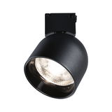 Spot LED noir en métal de forme ronde pour éclairage intérieur moderne et lumière d'accent