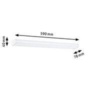 Weiße LED-Unterbauleuchte aus Kunststoff mit Maßen 590x40x78 mm für Küchenbeleuchtung