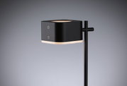 Black LED floor lamp with square head and touch switches, modern lighting for living spaces