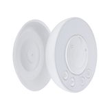 White round LED night light switch made of plastic with smiley symbol and suction cup mount