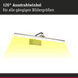 LED-Bilderleuchte aus gebürstetem Metall in Silber mit 120° Ausstrahlwinkel für Wandbilder