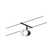 Schwarze LED-Deckenleuchte mit weißem Diffusor und modernem Design für Wohnraumbeleuchtung