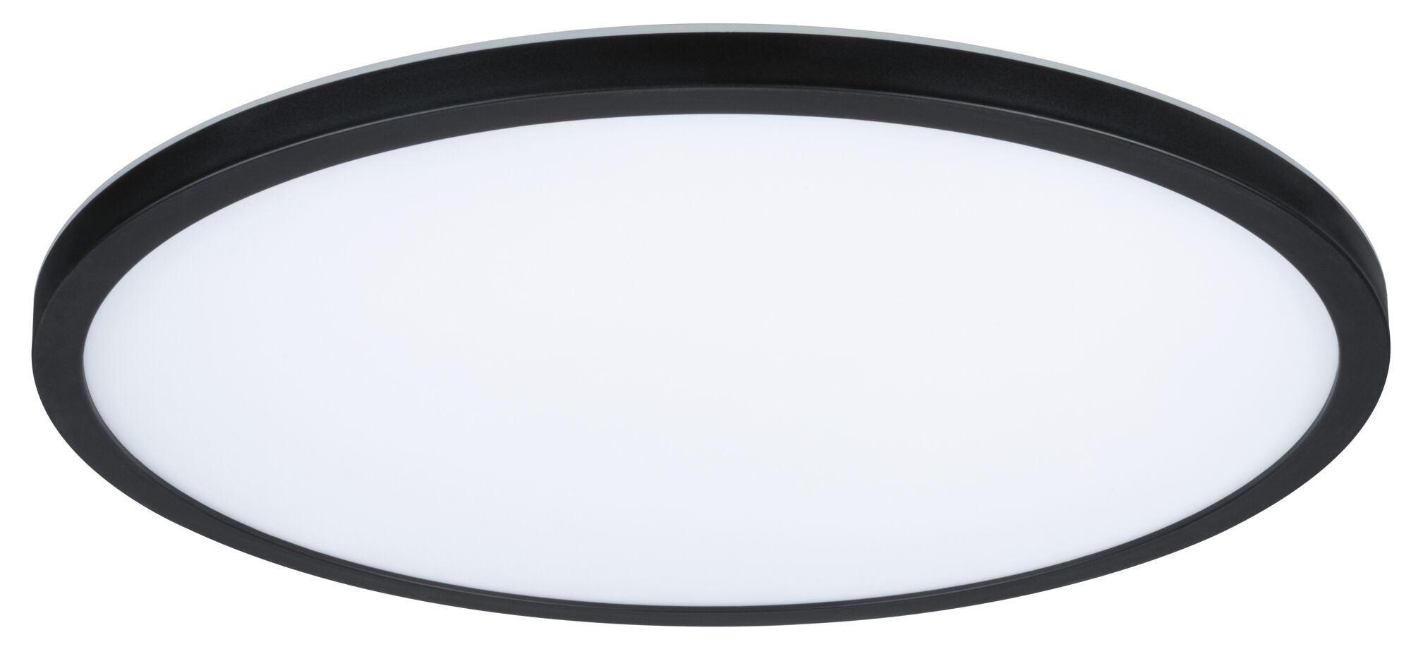 Plafonnier LED rond avec cadre noir et diffuseur blanc pour éclairage moderne