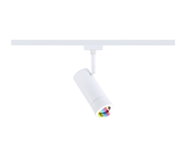 Moderner weißer LED-Strahler aus Metall mit farbigem Linseneffekt für flexible Raumbeleuchtung