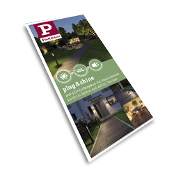 Paulmann outdoor flyer met tuinverlichting en Plug & Shine systeem voor buitengebruik.