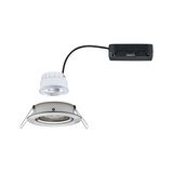 White LED recessed spotlight with silver mounting frame and black cable for modern lighting solutions