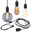 Neordic Pendant luminaire Tilla incl. plug E27 max. 20W Black dimmable Metal Three decorative LED pendant lamps with black textile cable and different bulb colors and shapes.