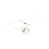 Moderner weißer LED-Seilsystemstrahler mit Chromring für flexible Raumbeleuchtung