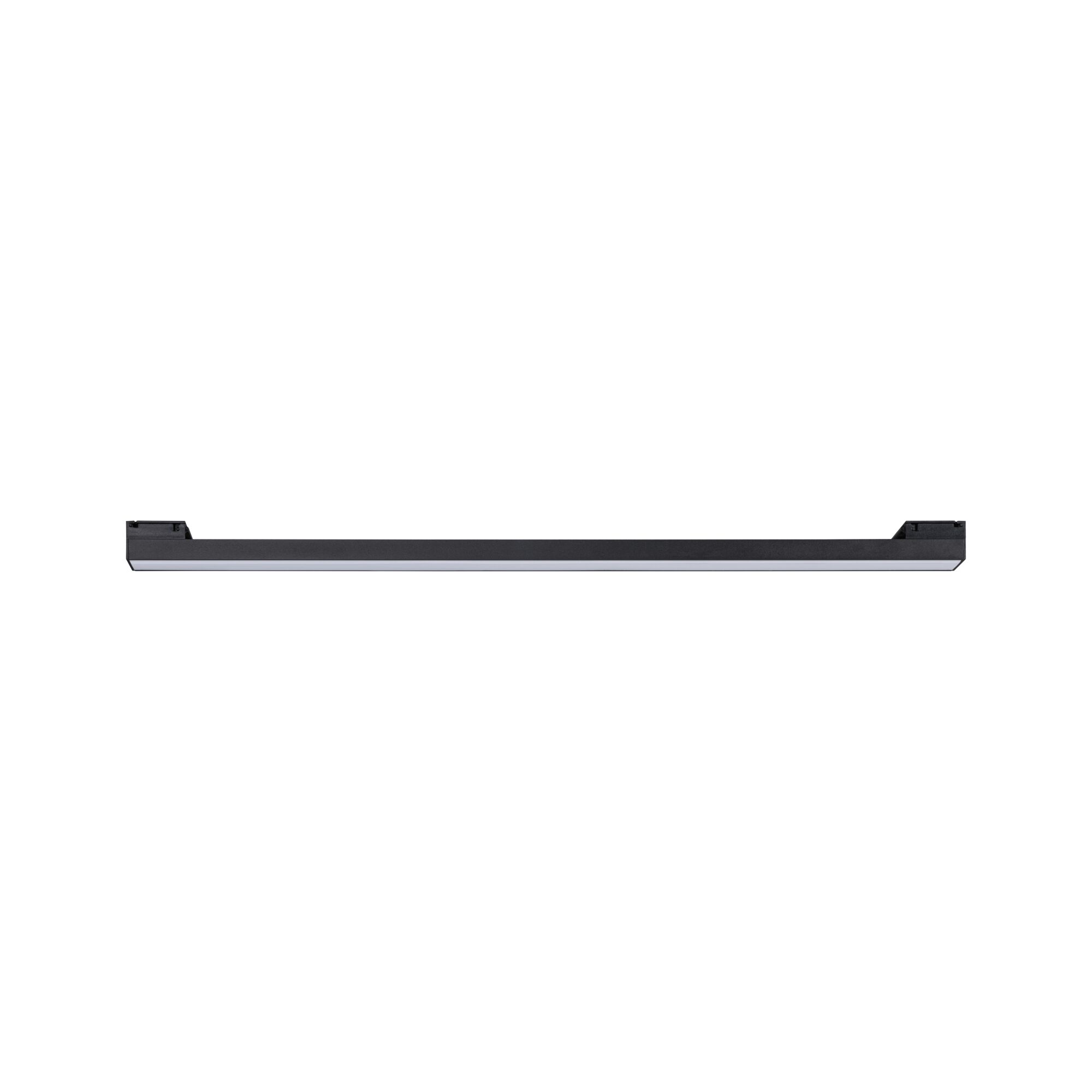Schlanke schwarze LED-Leuchte aus Aluminium mit weißem Diffusor für moderne Innenbeleuchtung