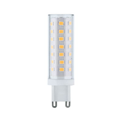LED bulb with G9 base, transparent casing and warm white LEDs for energy-efficient lighting