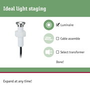 Small LED recessed spotlight with stainless steel ring and white plastic housing for lighting design