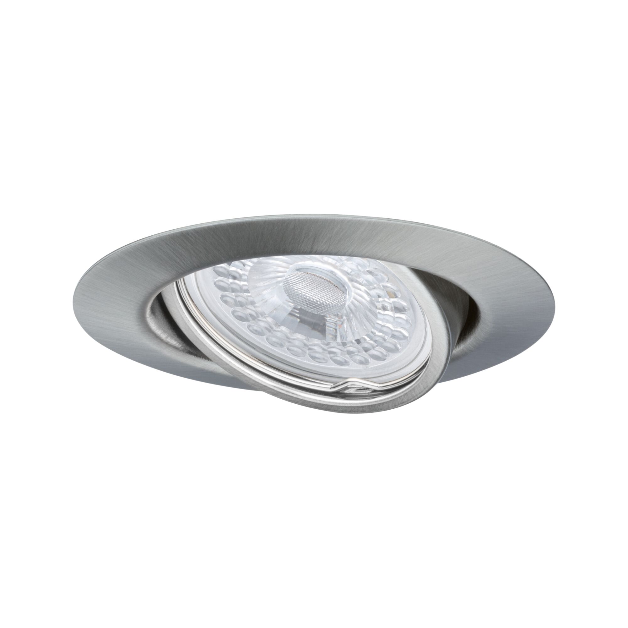 Round brushed stainless steel recessed spotlight with adjustable LED for modern room lighting