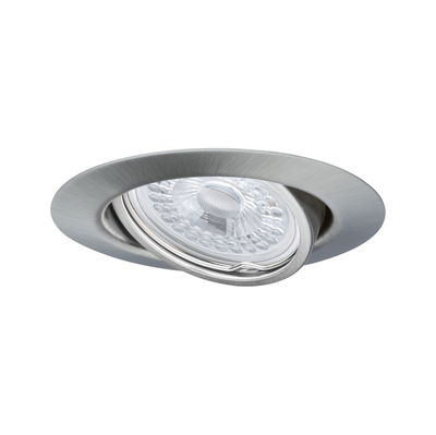 Round brushed stainless steel recessed spotlight with adjustable LED for modern room lighting