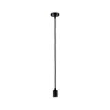 Suspension noire en métal avec abat-jour cylindrique et long câble pour éclairage moderne