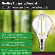 Efficient-Line Filament 230V LED Tropfen E14 1er-Set 82mm 525lm 2,5W 3000K Klar