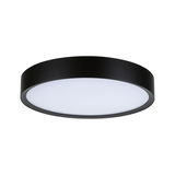 Round LED ceiling light with black metal frame and white diffuser for modern room lighting