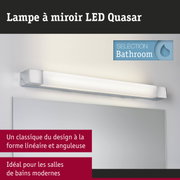 Lampe LED miroir Quasar en aluminium blanc pour éclairage moderne de salle de bain