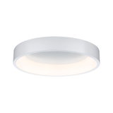 Plafonnier LED rond blanc en métal avec lumière blanc chaud pour intérieurs modernes