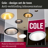 Moderne inbouwspots Cole met anti-verblinding materiaal in diverse kleuren voor stijlvolle woonverlichting