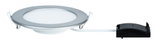 Round silver aluminum LED recessed panel with white diffuser and black driver for modern lighting solutions