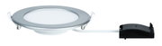 Round silver aluminum LED recessed panel with white diffuser and black driver for modern lighting solutions