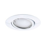 Round white metal recessed spotlight with adjustable LED lamp for flexible lighting solutions