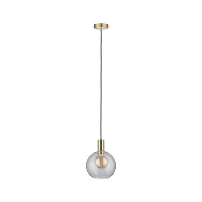 Moderne Pendelleuchte mit klarem Glas und messingfarbenem Metall für stilvolle Innenbeleuchtung