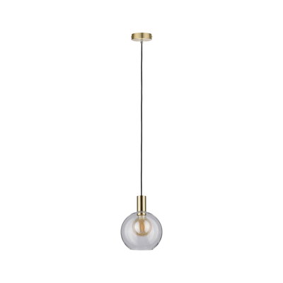 Moderne Pendelleuchte mit klarem Glas und messingfarbenem Metall für stilvolle Innenbeleuchtung