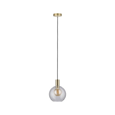 Moderne Pendelleuchte mit klarem Glas und messingfarbenem Metall für stilvolle Innenbeleuchtung