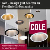 Blendfreie Einbauleuchten Cole in modernen Farbkombinationen für stilvolle Raumbeleuchtung