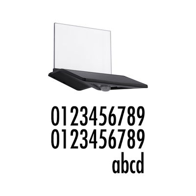 Black LED wall light with clear acrylic glass and motion sensor for modern outdoor lighting