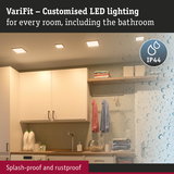 VariFit white LED ceiling lights for bathroom and laundry room, splash-proof and rustproof lighting