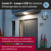 Lampe LED Leonis II blanche avec protection IP44 pour usage intérieur et extérieur
